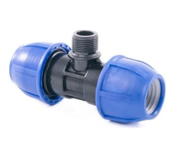 Изображение товара Тройник компрессионный для полиэтиленовых труб LAMMIN наружная резьба 40x1" 64/4 Lm34013402540