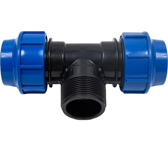 Изображение товара Тройник компрессионный для полиэтиленовых труб LAMMIN наружная резьба 40x1 1/2" 64/4 Lm34013404040