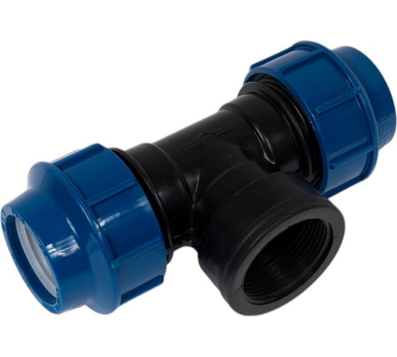 Изображение товара Тройник компрессионный для полиэтиленовых труб LAMMIN внутренняя резьба 40x1 1/2" 60/4 Lm34012404040