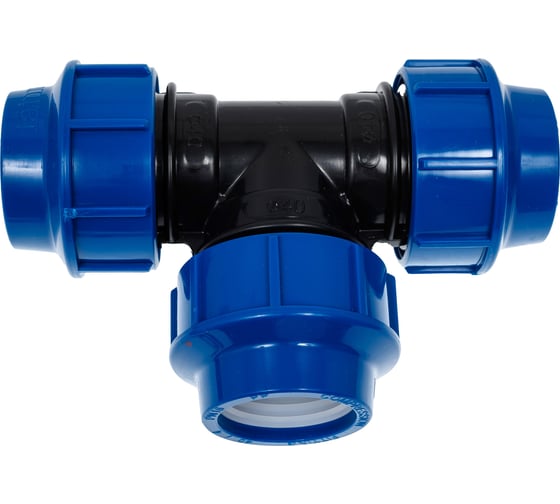 Изображение товара Тройник компрессионный для полиэтиленовых труб LAMMIN 40 44/4 Lm34014404040