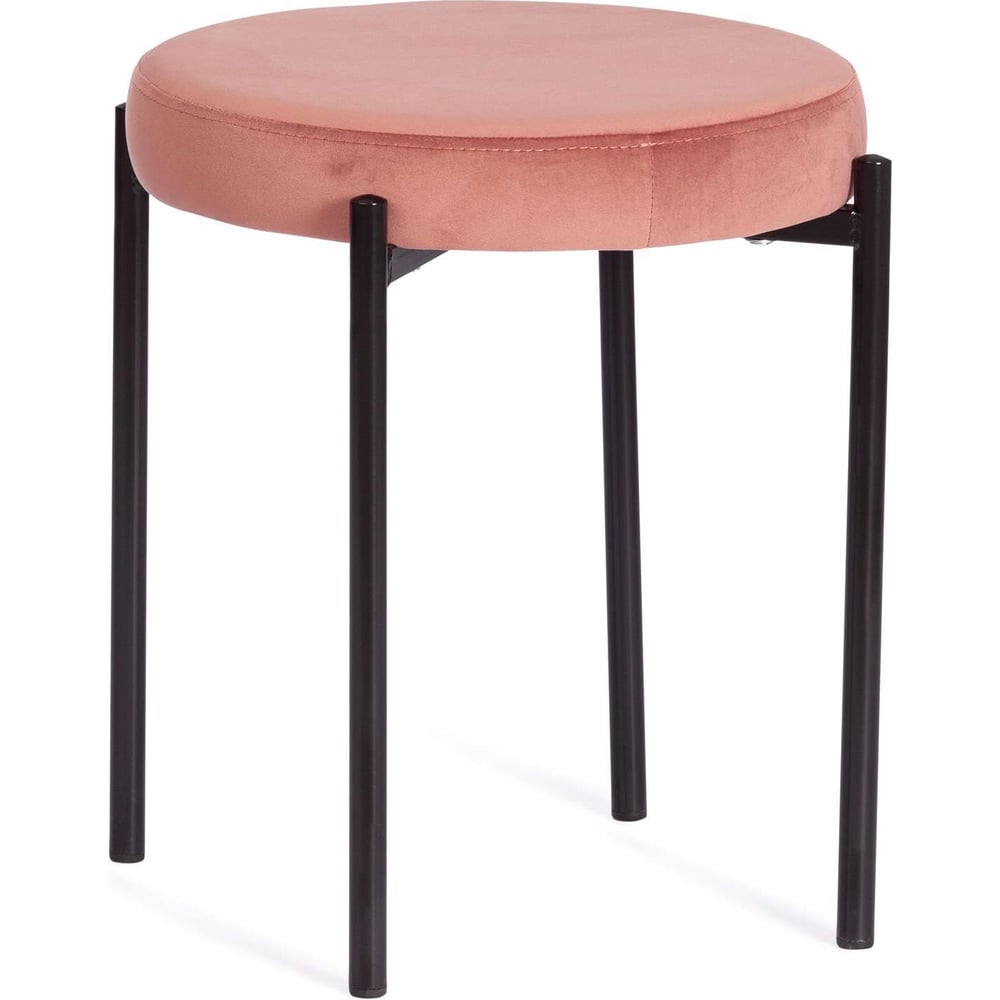 Изображение товара Табурет Tetchair Revo 7034 ткань металл 44x44x47 см коралловый и черный