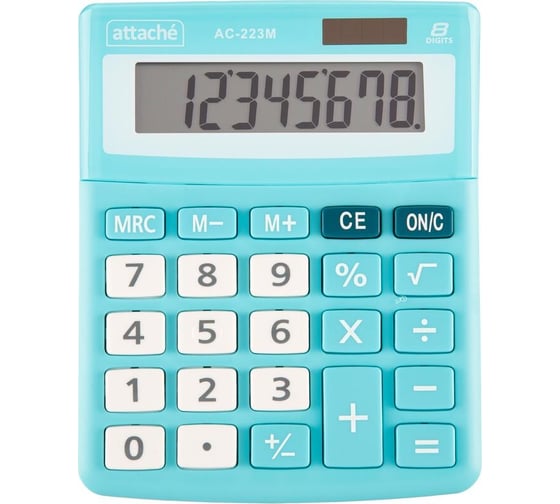 Изображение товара Настольный калькулятор Attache aс-223m, 8 разрядов, двойное питание, мятный 1779808