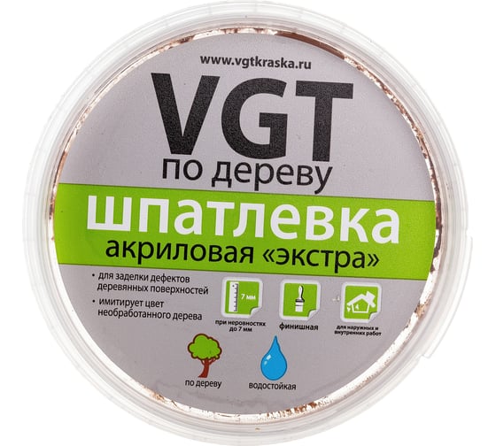 Изображение товара Шпаклевка по дереву Экстра Махагон 0,3 кг VGT 11594802