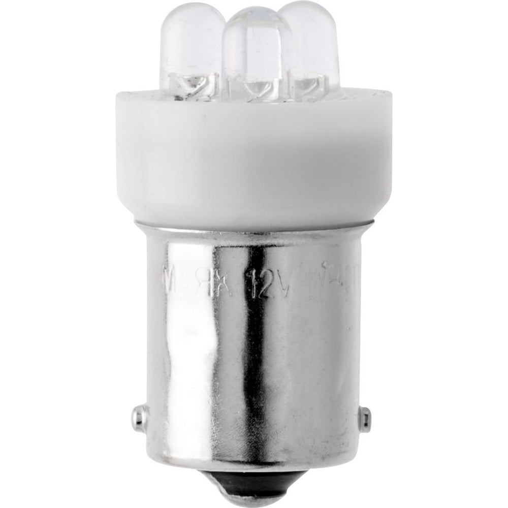 Изображение товара Автомобильная лампочка светодиод МАЯК 4606735601947 WHITE 12V, T15, 3LED, BA15s, стоп, габариты 12T15-W\3LED