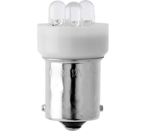 Изображение товара Автомобильная лампочка светодиод МАЯК 4606735601947 WHITE 12V, T15, 3LED, BA15s, стоп, габариты 12T15-W\3LED