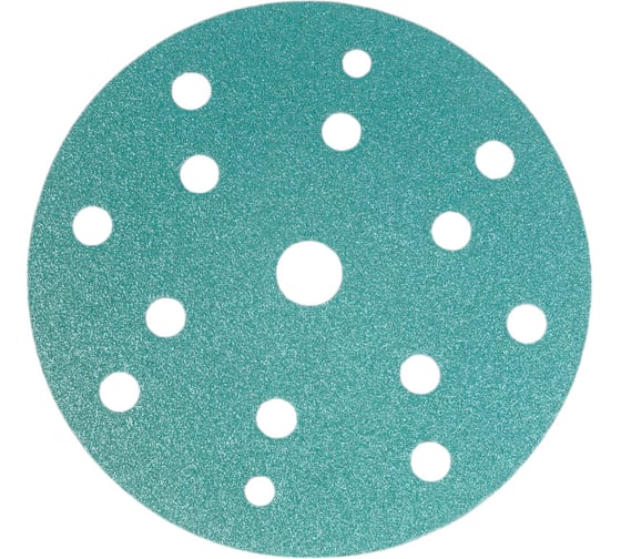 Изображение товара Абразивный диск d 150 мм ЗЕЛЕНЫЙ 15 отв P0100 набор 10 шт Schtaer FILM FScG100
