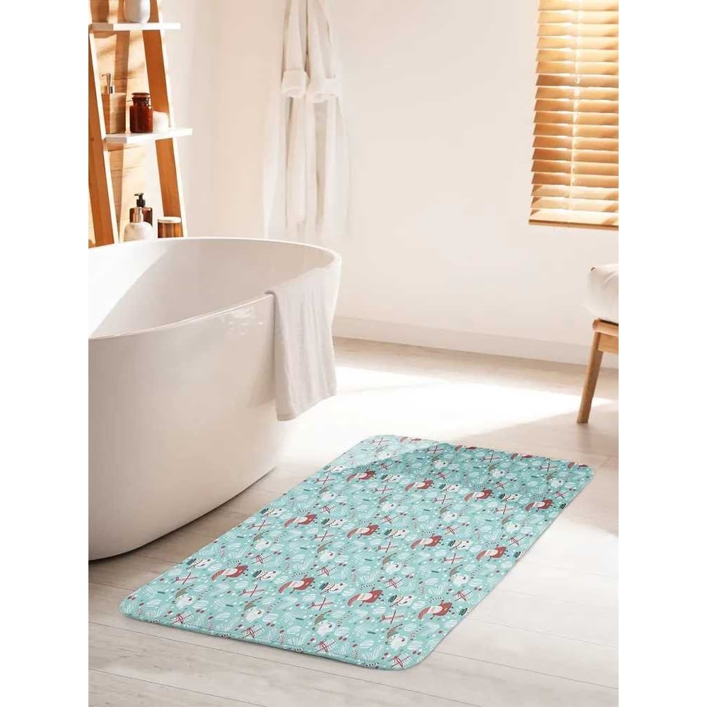 Изображение товара Противоскользящий коврик для ванной JOYARTY "Новогодние друзья" 60x100 см