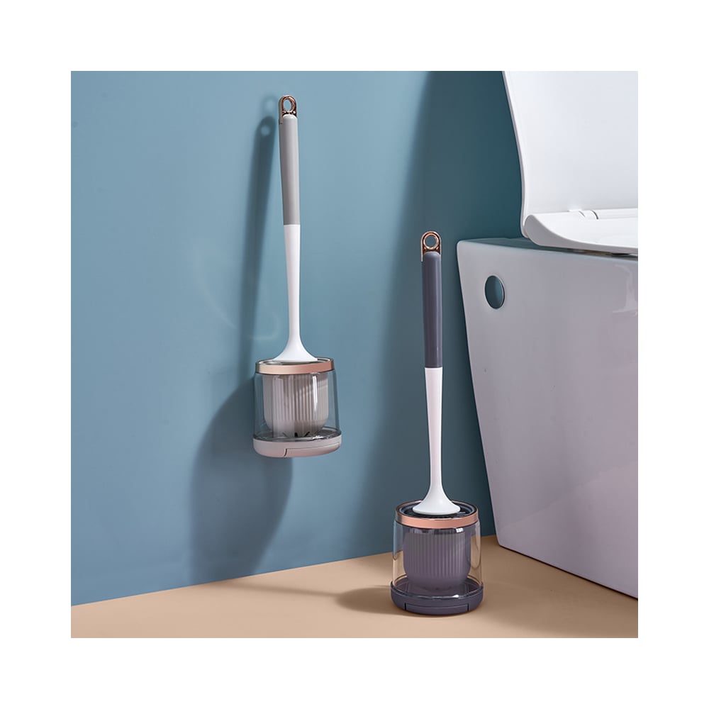 Изображение товара Ершик для унитаза RoomBroom RB2101 без крышки, напольный/подвесной, бежевый/серый