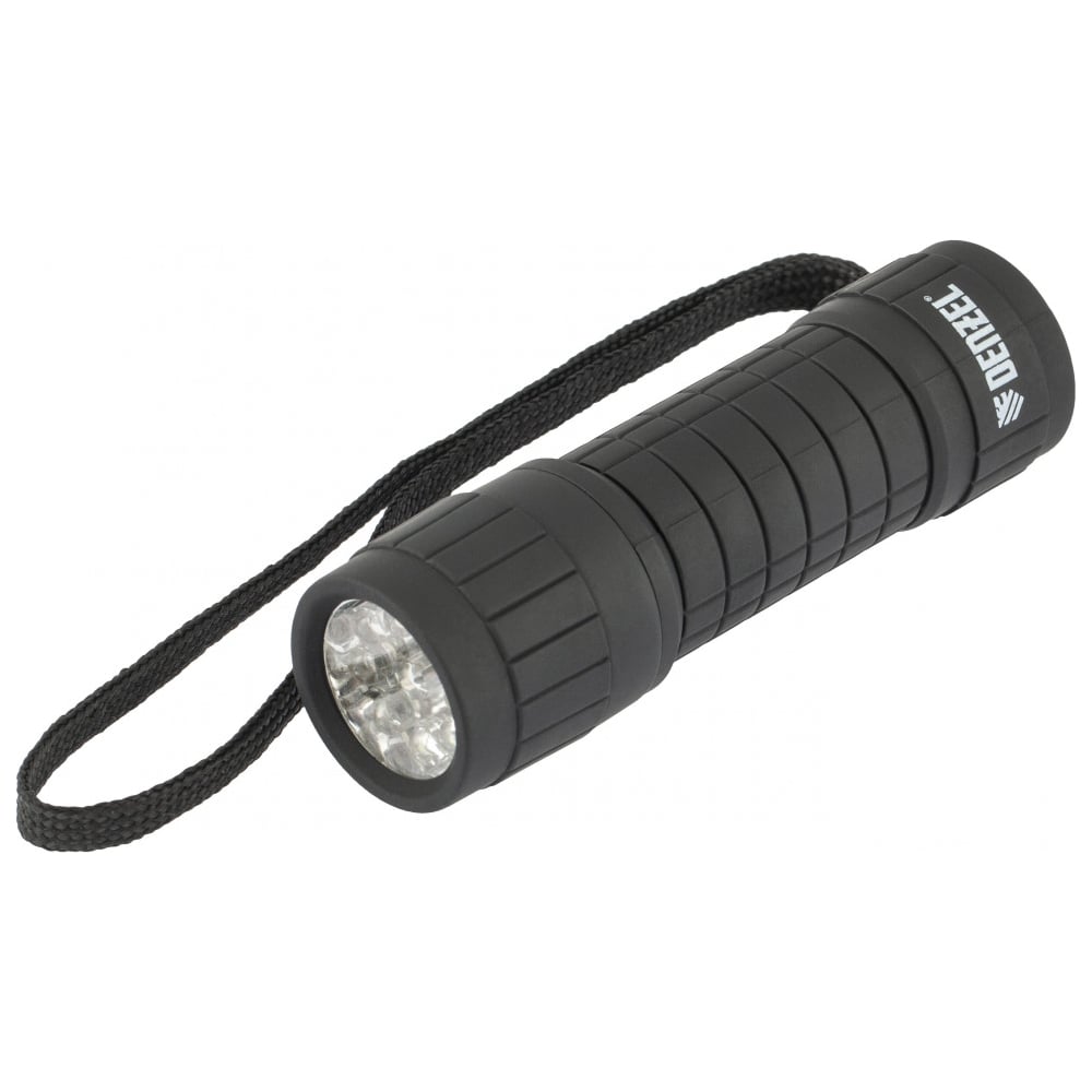 фото Светодиодный фонарь denzel чёрный корпус с мягким покрытием 92610