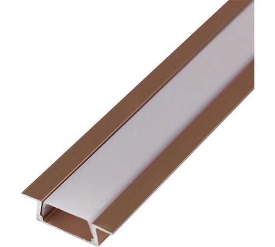 Изображение товара Комплект врезного алюминиевого профиля с рассеивателем REXANT 22x6мм, 1м, розовое золото 146-405-3