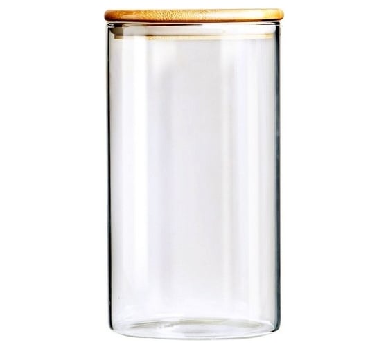 Изображение товара Стеклянная банка Appetite круглая 2000 мл бамбуковая крышка studio BM2012-3R