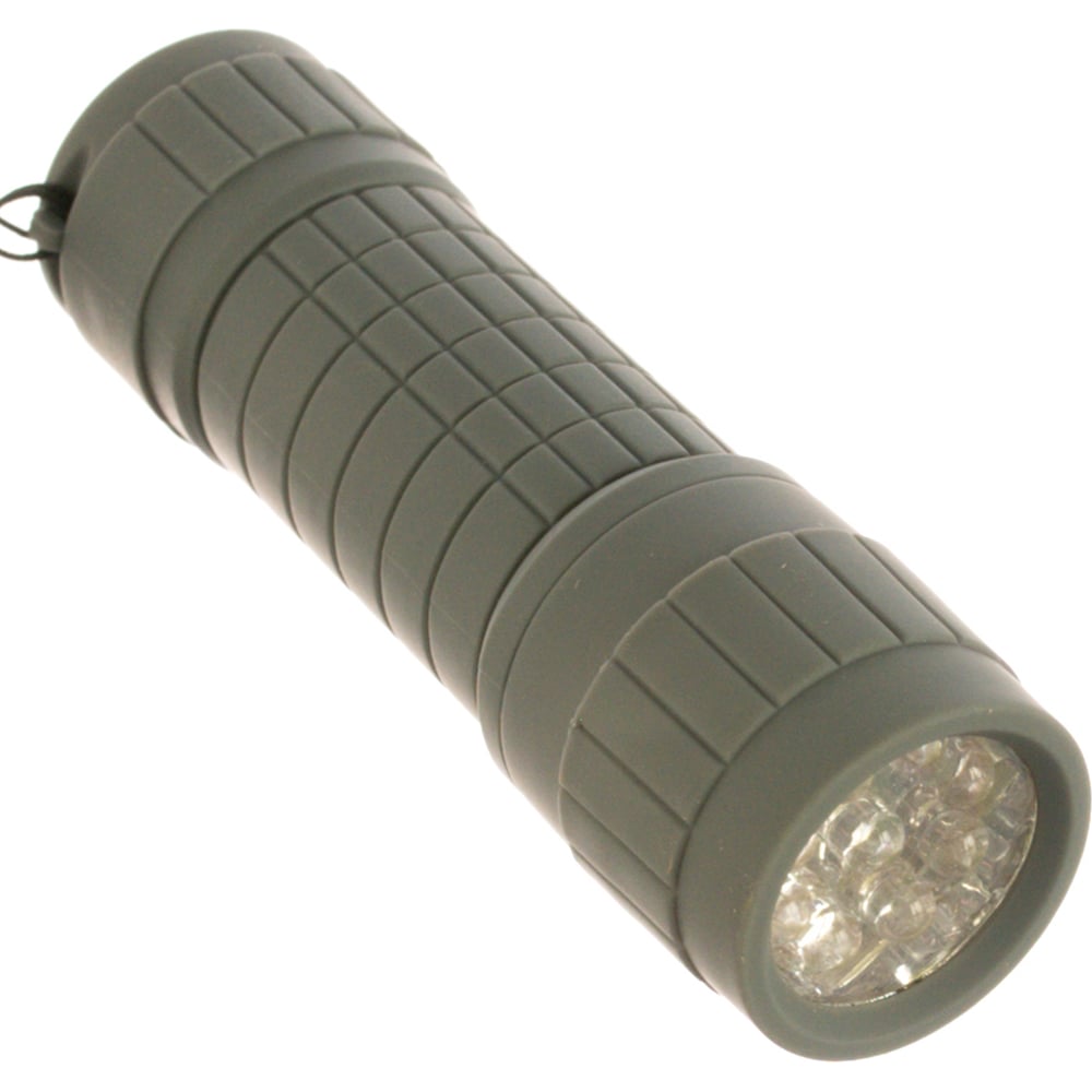 фото Светодиодный фонарь denzel серый корпус с мягким покрытием 92612