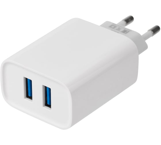 Изображение товара Сетевое зарядное устройство REXANT для iPhone/iPad 2 x USB, 5V, 2.4 A, белое 16-0276