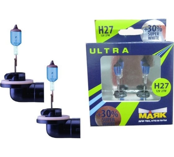 Изображение товара Автомобильная лампа МАЯК Н27 12V 27W PGJ13 Super White +30% ULTRA 4630010933577 82727W\2SW+30