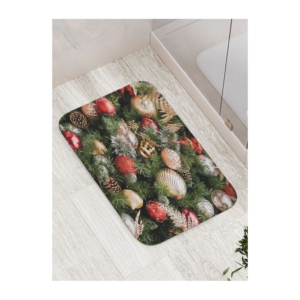 Изображение товара Противоскользящий коврик для ванной комнаты JOYARTY 60x100 см с новогодним рисунком