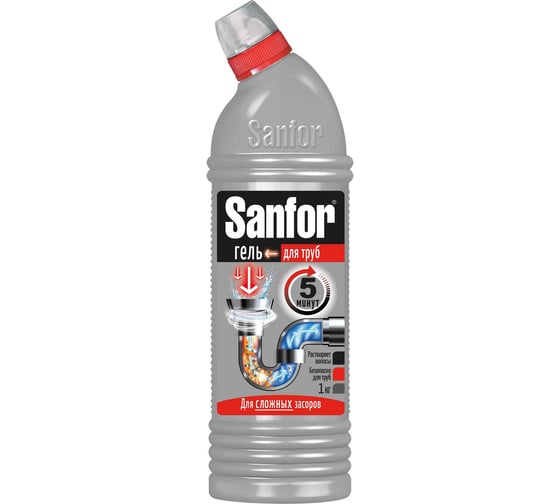 Изображение товара Средство для прочистки канализационных труб SANFOR 1кг 1957 601954