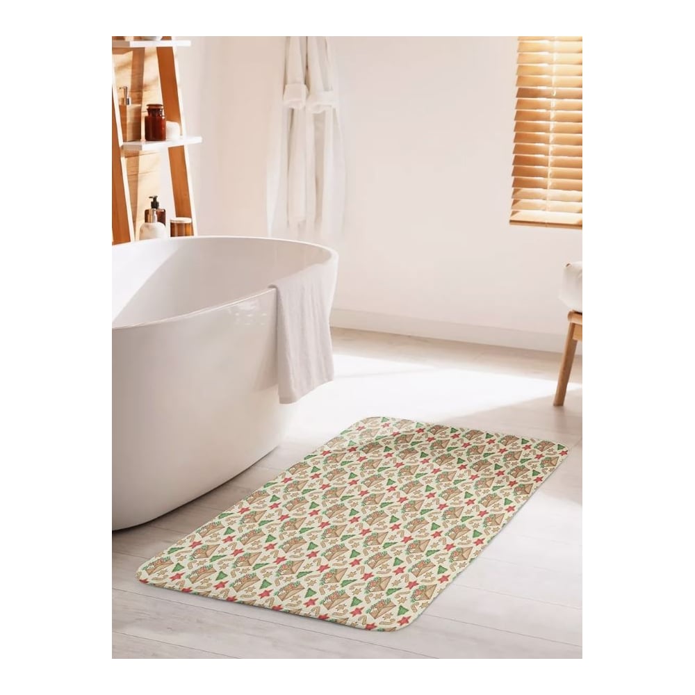 Изображение товара Противоскользящий коврик для ванной комнаты JOYARTY 60x100 см новогодний дизайн