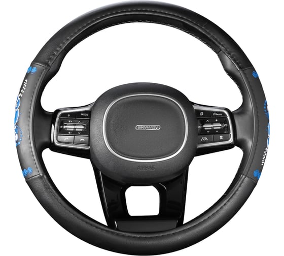 Изображение товара Оплетка SKYWAY Glamour-2 M, черно-синий, экокожа S01102268