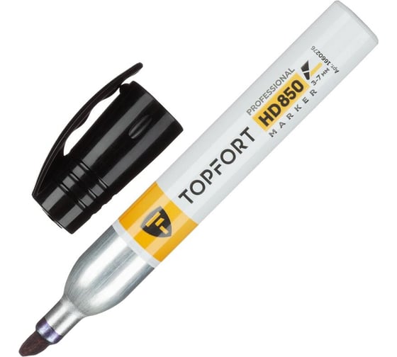 Изображение товара Маркер для агрессивной среды Topfort HD 850 черный, 3-7 мм, скошенный наконечник 1660276
