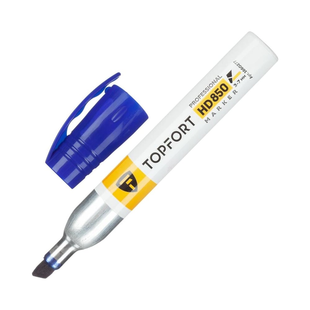 Изображение товара Маркер для агрессивной среды Topfort HD 850 синий 3-7 мм скошенный наконечник