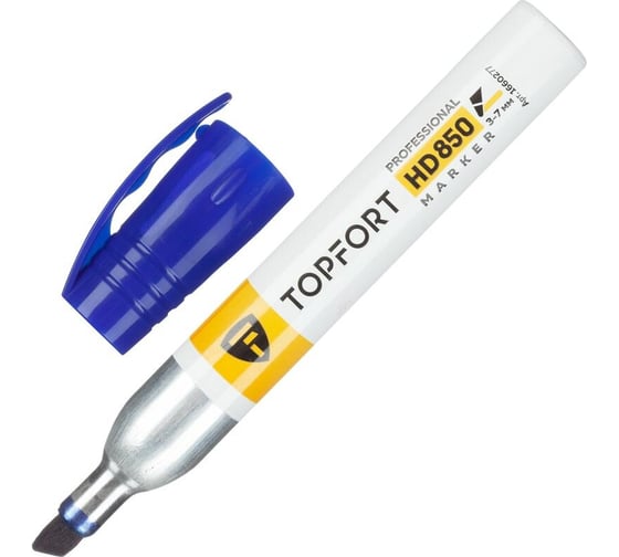 Изображение товара Маркер для агрессивной среды Topfort HD 850 синий, 3-7 мм, скошенный наконечник 1660277