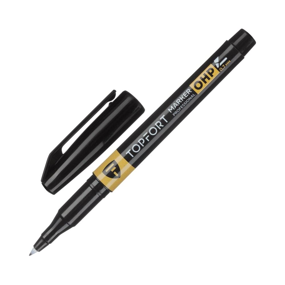 Изображение товара Глянцевый маркер Topfort OHP 0,7 мм черный для керамики и металла