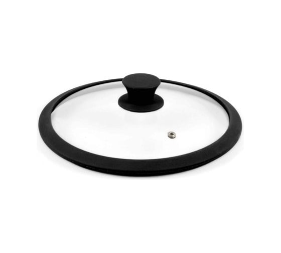 Изображение товара Стеклянная крышка Appetite со силиконовым ободом, силиконовой кнопкой с усиленным пароотводом 24 см SF24