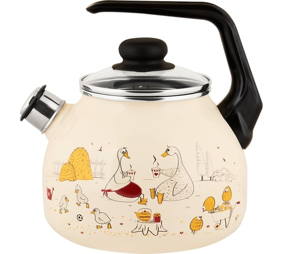 Изображение товара Эмалированный чайник со свистком appetite 3 л, подворье 550003491