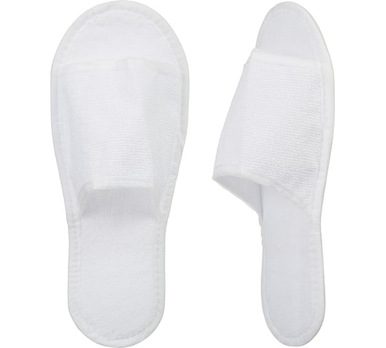 Изображение товара Одноразовые тапочки ООО Комус махра-эконом, махра 200 г/кв.м, подошва изолон 4 мм, 100 пар/уп. 1541517