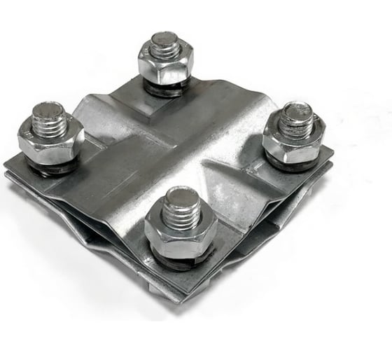 Изображение товара Соединительный зажим Protectpro полоса-круг (2 пластины 70x70 мм) оцинкованная сталь 6006