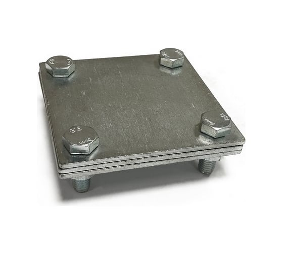 Изображение товара Соединительный зажим Protectpro полоса/полоса(3 пластины 70x70 мм) оцинк. 6008