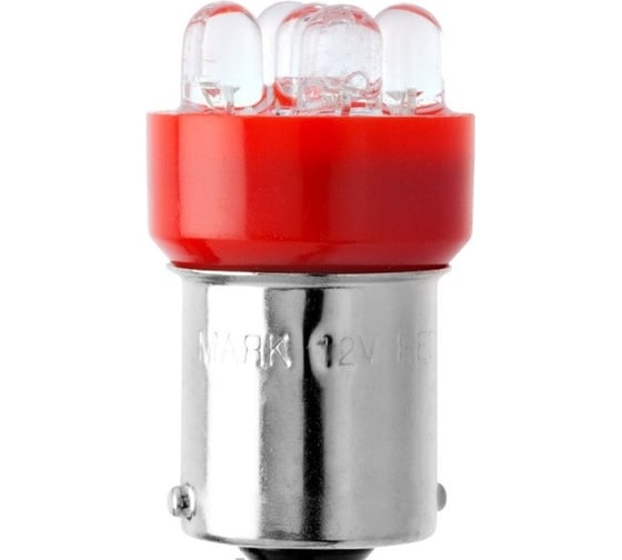 Изображение товара Автомобильная лампа светодиод МАЯК RED 12V, T15, 5LED, BA15S, стоп, габарит 12T15-R\5LED