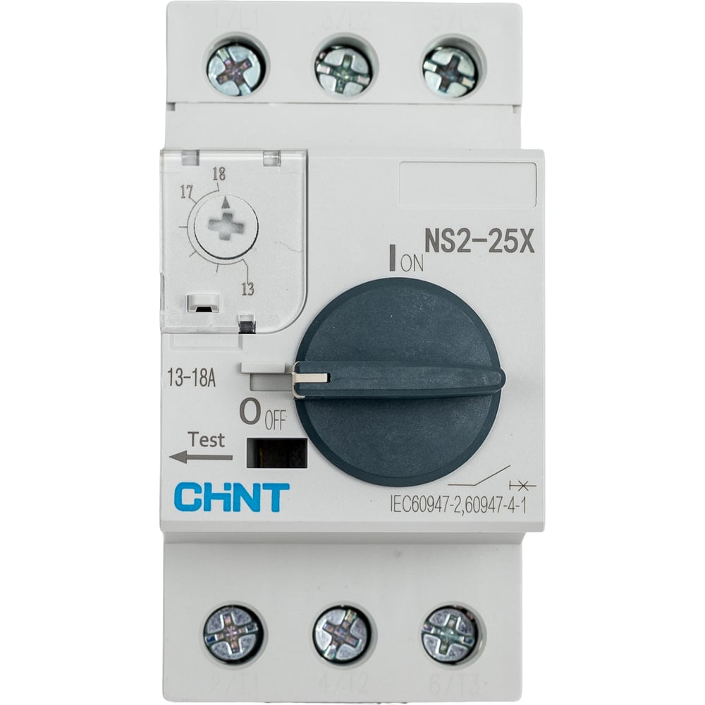 Изображение товара Автоматический выключатель CHINT NS2-25X для защиты двигателя 13-18А с поворотной ручкой