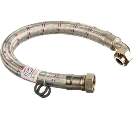 Изображение товара Гибкая подводка для воды гигант из нержавеющей стали TР 100см в/в 1" угловая 26410
