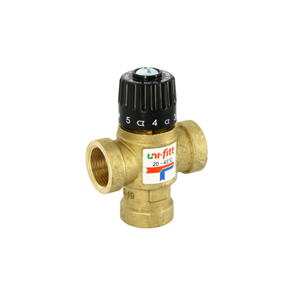 Термосмесительный клапан Uni-Fitt клапан термосмесительный для гвс 20 43°с 3 4 латунь 351g0130