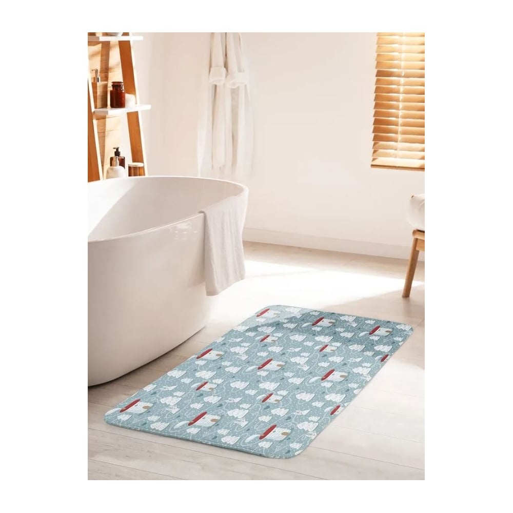 Изображение товара Противоскользящий коврик JOYARTY "Снежное поселение" 60x100 см