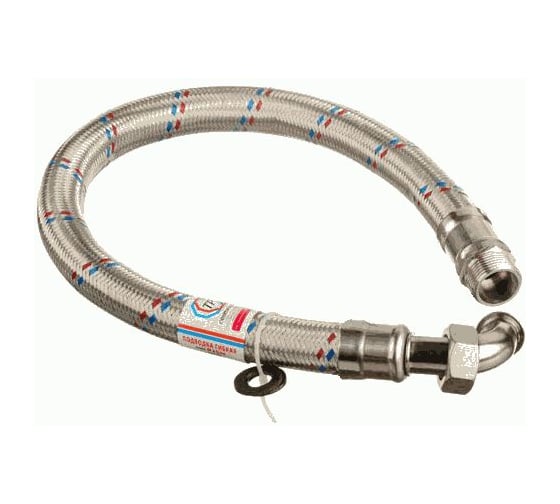Изображение товара Гибкая подводка для воды гигант из нержавеющей стали TР-сантехника 100см г/ш 3/4 угловая 26391