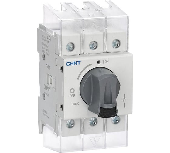 Изображение товара Рубильник CHINT 3п NF2-125/3DIR 3P 125А со стандарт. ручкой на DIN-рейку или монтажн. плату 324166