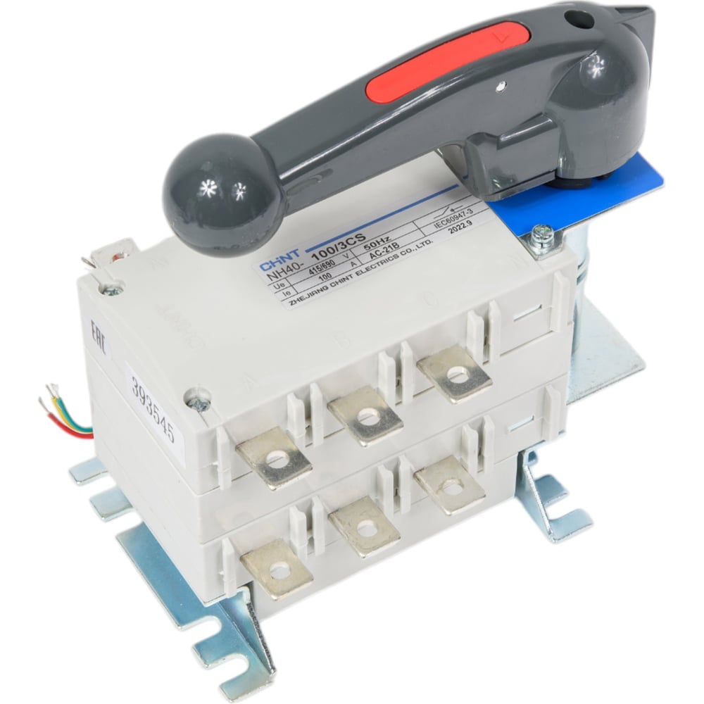 Изображение товара Перекидной рубильник CHINT 3п NH40-100/3CS 100А с управлением