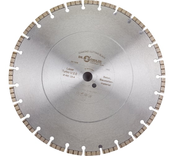 Изображение товара Диск алмазный отрезной Laser Turbo U 2.0 (400x25.4 мм; 40x3.2x10 мм; 27Z) DR.SCHULZE TS21002644