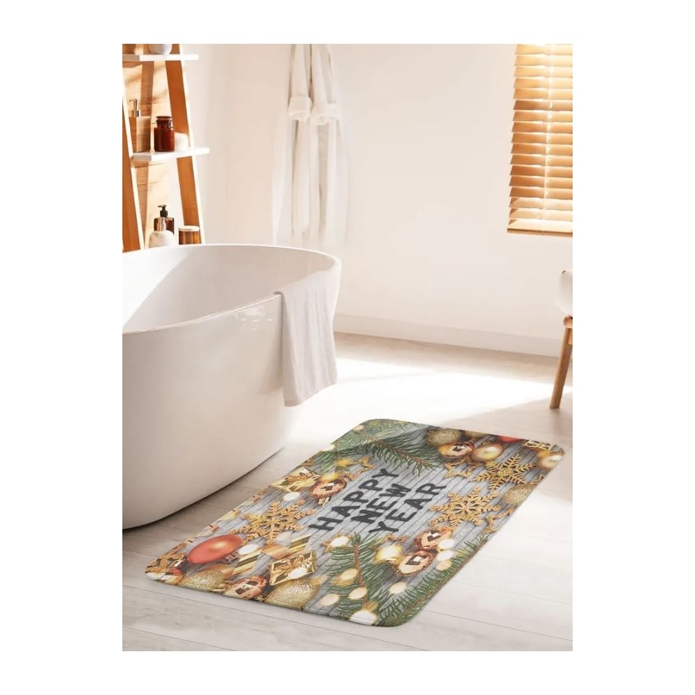 Изображение товара Противоскользящий коврик для ванной комнаты JOYARTY 60x100 см новогодний