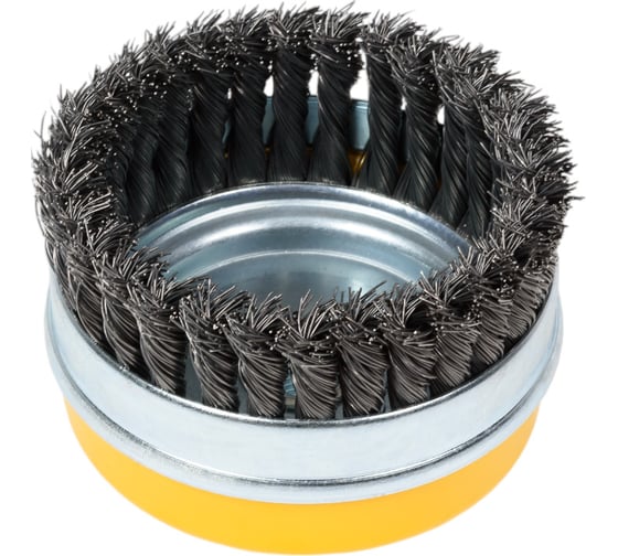 Изображение товара Щетка чашечная усиленная PROFESSIONAL (120 мм; М14; плетеные пучки проволоки 0.5 мм) для УШМ STAYER 35137-120