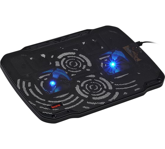 Изображение товара Подставка для ноутбука BURO BU-LCP156-B208 15.6" 355x260x21 мм, 2xUSB, 2x80 мм FAN, 560 г, металлическая сетка 363705