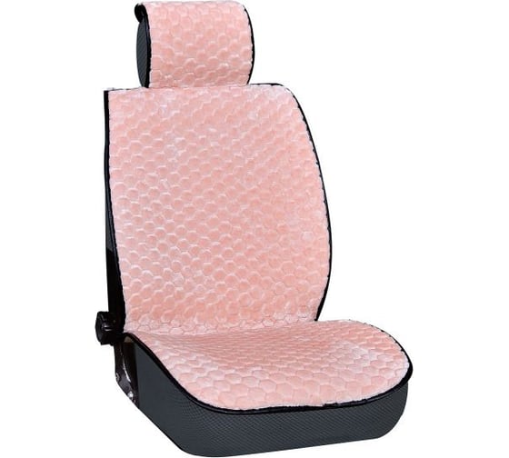 Изображение товара Накидки на сиденья SKYWAY меховые, искусственный мутон, 5 предметов, розовый, соты S03001060