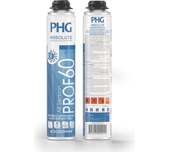 Изображение товара Профессиональная всесезонная монтажная пена PHG Absolute PROF 60 750 ml 242412