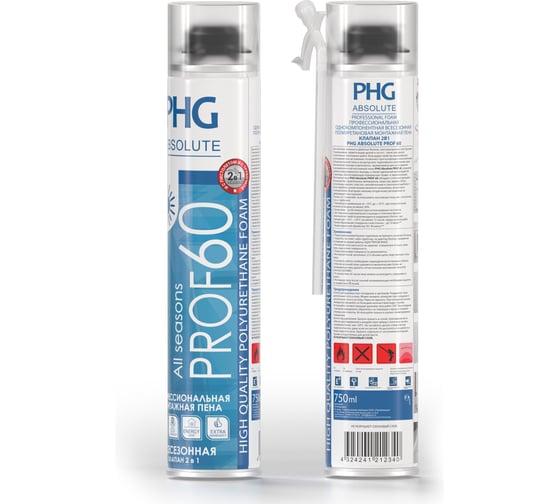 Изображение товара Профессиональная всесезонная монтажная пена PHG Absolute PROF 60 750 ml 242412