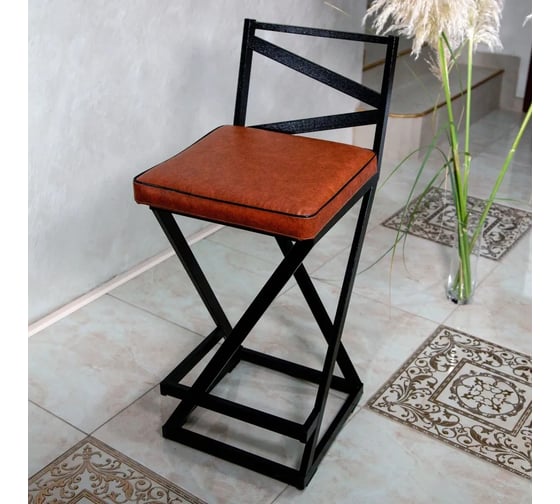 Изображение товара Полубарный стул NEW VICTORIA "Лофт" черный-коричневый 19996