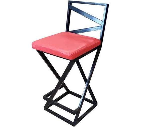 Изображение товара Полубарный стул NEW VICTORIA "Лофт" черный-красный 19994