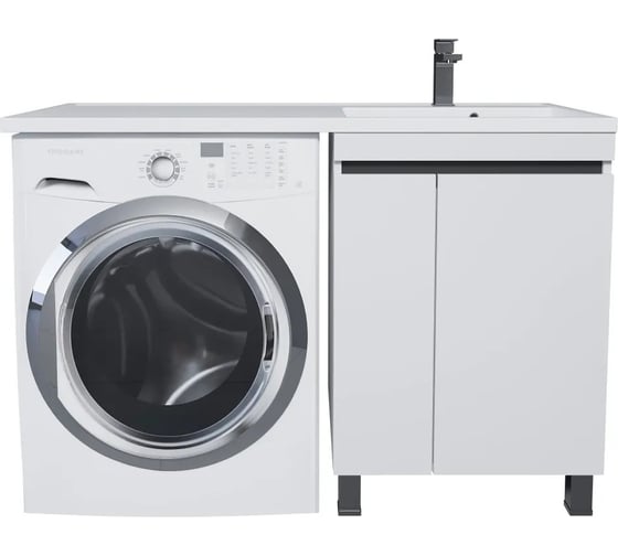 Изображение товара Тумба под стиральную машину Uperwood Magenta 60 см, напольная, белая/графит, с дверцами 5930205157