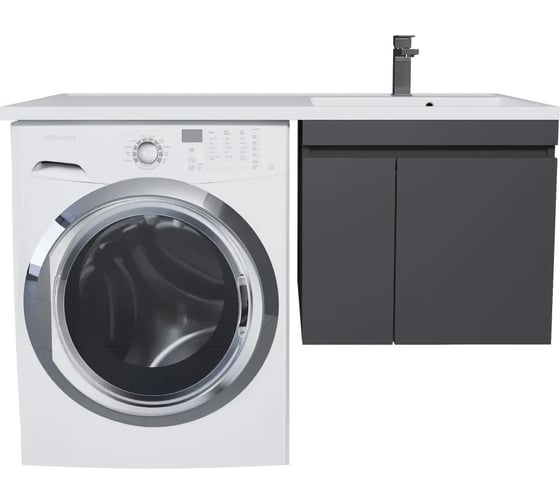 Изображение товара Тумба под стиральную машину Uperwood Magenta 60 см, подвесная, черная, с дверцами 5930205152